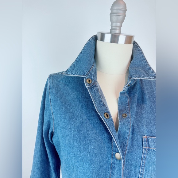 Moda International Long Denim Shirts Dress Size Medium - Picture 8 of 13